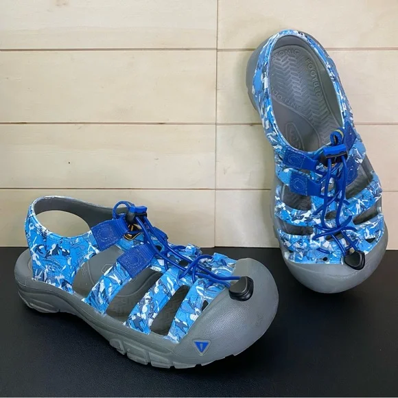 Keen Newport Foamies Waterproof Sandals Kid's Youth Size 4 Shoes Blue Grey - Picture 11 of 11